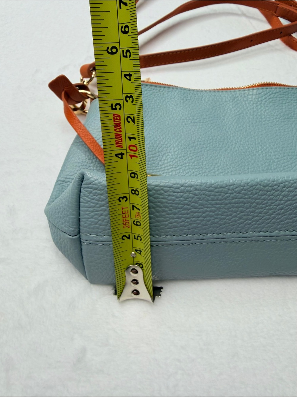 VALENTINA Made In Italy Pebbled Leather Multi Entry Crossbody Blue MSRP $199.99 - Picture 5 of 8